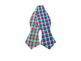 Purple Check Reversible Bow Tie - Fine And Dandy