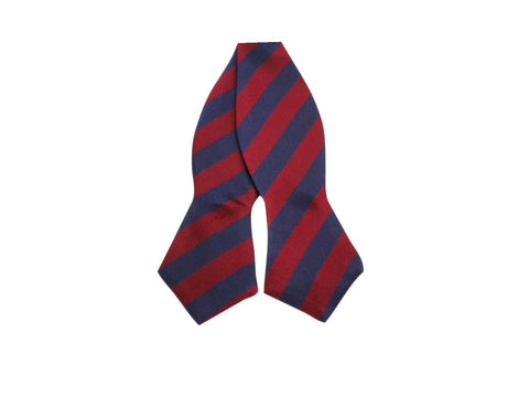 Red & Navy Striped Silk Bow Tie - Fine And Dandy