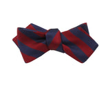 Red & Navy Striped Silk Bow Tie - Fine And Dandy