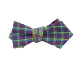 Purple Check Reversible Bow Tie - Fine And Dandy