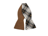 Brown Check Reversible Bow Tie - Fine And Dandy