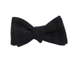 Black Check Wool Bow Tie - Fine And Dandy