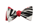 Black & Red Floral Reversible Bow Tie  - Fine And Dandy