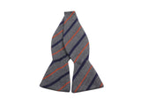 Grey Striped Cashmere Bow Tie - Fine And Dandy