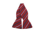 Burgundy Striped Cashmere Bow Tie - Fine And Dandy