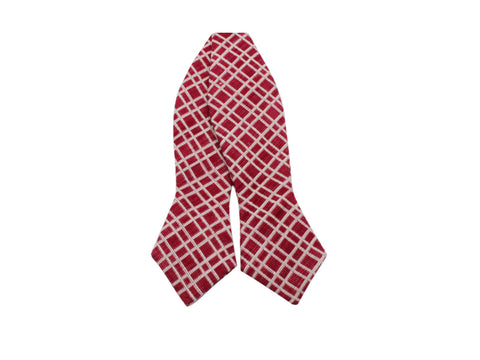 Red Check Cotton Bow Tie - Fine and Dandy