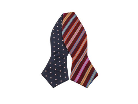 Polka Dot & Striped Reversible Bow Tie - Fine and Dandy