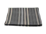 Grey Striped Silk/Linen Blend Scarf - Fine And Dandy