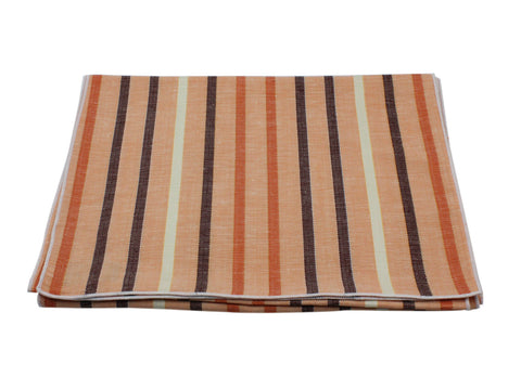 Orange Striped Silk/Linen Blend Scarf - Fine And Dandy