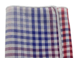 Red, White & Blue Check Cotton Pocket Square - Fine And Dandy