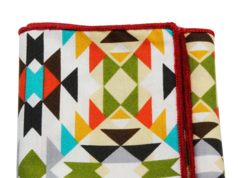 Aztec Print Cotton Pocket Square - Fine And Dandy