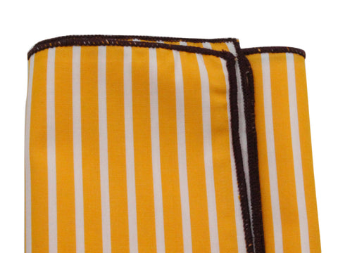  Golden Striped Cotton Pocket Square - Fine And Dandy