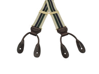Tan, Green & Navy Grosgrain Suspenders - Fine And Dandy