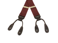 Burgundy Embroidered Dot Suspenders - Fine And Dandy