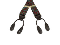 Burgundy Paisley Elastic Suspenders - Fine And Dandy