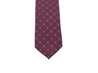 Burgundy Geometric Silk Tie
