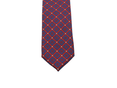 Burgundy Geometric Silk Tie
