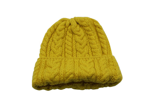 Yellow Cable Knit Watch Cap - Fine And Dandy