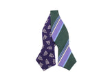Purple Deco & Green Stripe Reversible Bow Tie - Fine And Dandy