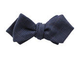 Navy Plaid Wool Bow Tie - Fine And Dandy