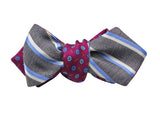 Burgundy Florette & Striped Reversible Bow Tie - Fine And Dandy
