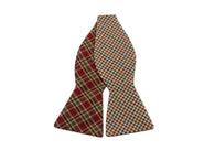 Red Check Reversible Bow Tie - Fine And Dandy