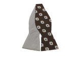  Silver & Brown Deco Reversible Bow Tie - Fine And Dandy