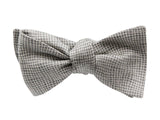 Silver Wavy Silk Bow Tie - Fine And Dandy