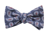 Blue Paisley Wool Bow Tie - Fine And Dandy