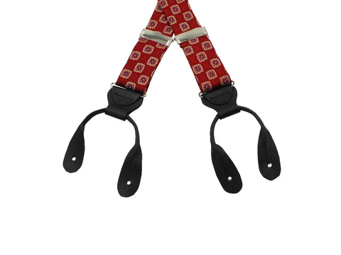 Red Medallion Suspenders - Fine And Dandy