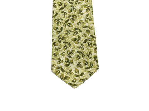 Green Foliage Cotton Tie - Fine And Dandy