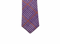 Purple Glen Plaid Linen Tie - Fine And Dandy