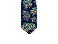 Navy & Green Paisley Silk Tie - Fine And Dandy