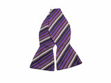 Purple Striped Silk Bow Tie  - Fine And Dandy