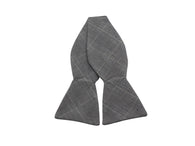Grey Glen Plaid Cotton Bow Tie  - Fine And Dandy