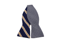 Blue Florette & Striped Reversible Bow Tie - Fine And Dandy
