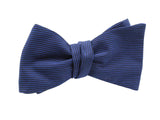 Cobalt Blue Pin Striped Cotton Bow Tie - Fine And Dandy