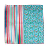 Light Blue Floral & Striped Panelled Pocket Square - Fine And Dandy