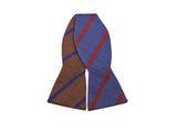 Blue & Brown Striped Reversible Bow Tie - Fine And Dandy