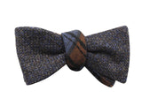 Orange Check & Donegal Tweed Reversible Bow Tie - Fine And Dandy