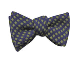  Navy & Green Patterned Cashmere Blend Bow Tie - Fine And Dandy