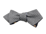 Grey & Navy Striped Reversible Bow Tie - Fine And Dandy