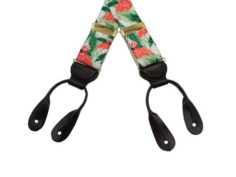 Flamingos Elastic Suspenders - Fine And Dandy