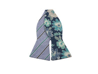 Striped & Floral Reversible Bow Tie - Fine And Dandy