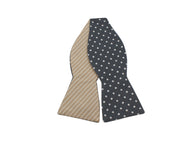 Striped & Polka Dot Reversible Bow Tie - Fine And Dandy