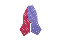 Pink & Periwinkle Polka Dot Reversible Bow Tie - Fine And Dandy