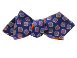 Orange & Purple Striped & Florette Reversible Bow Tie - Fine And Dandy
