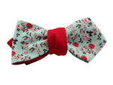 Mint Floral Reversible Bow Tie - Fine And Dandy