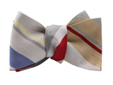 Bold Striped Reversible Raw Silk Bow Tie - Fine And Dandy
