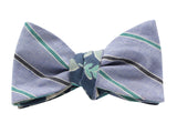 Striped & Floral Reversible Bow Tie - Fine And Dandy